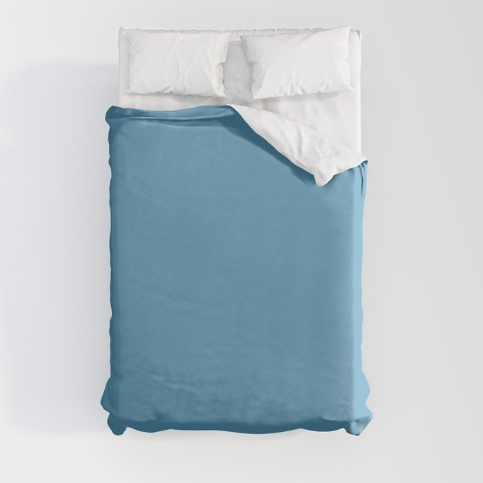 Blissful Tropical Retreat Mid Tone Blue Solid Color Pairs To Sherwin Williams Jacaranda SW 6802 Duvet Cover