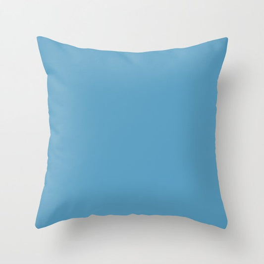 Blissful Tropical Retreat Mid Tone Blue Solid Color Pairs To Sherwin Williams Jacaranda SW 6802 Throw Pillow