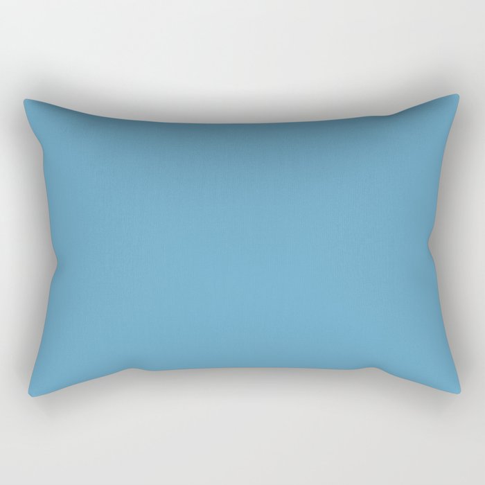 Blissful Tropical Retreat Mid Tone Blue Solid Color Pairs To Sherwin Williams Jacaranda SW 6802 Rectangular Pillow