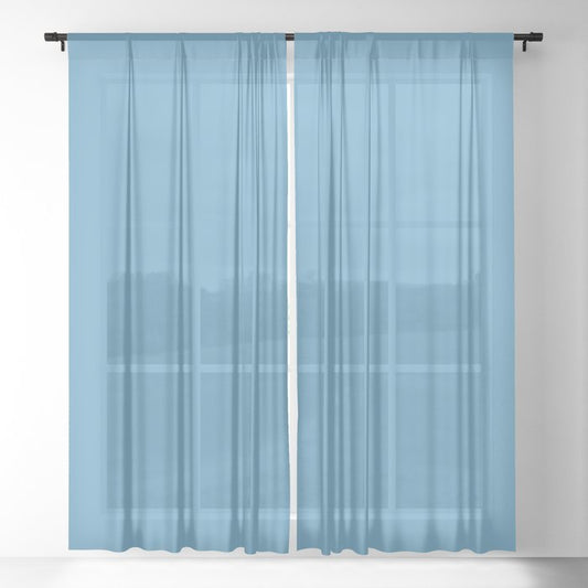 Blissful Tropical Retreat Mid Tone Blue Solid Color Pairs To Sherwin Williams Jacaranda SW 6802 Sheer Curtain