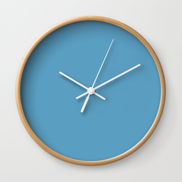 Blissful Tropical Retreat Mid Tone Blue Solid Color Pairs To Sherwin Williams Jacaranda SW 6802 Wall Clock